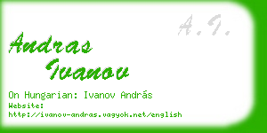 andras ivanov business card